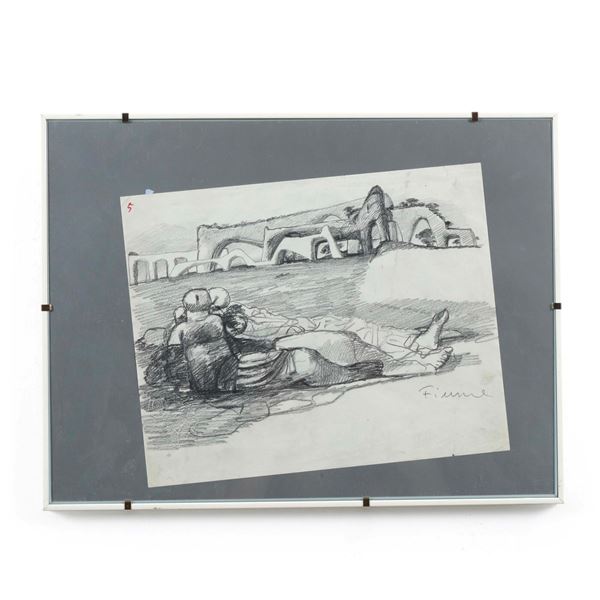 Paesaggio con figure distese