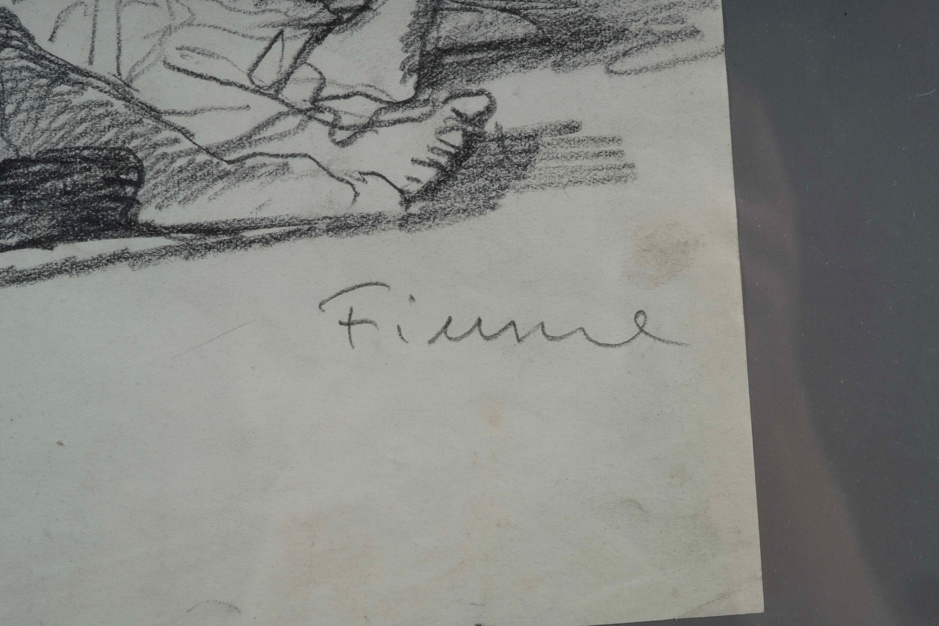 Salvatore Fiume - Paesaggio con figure distese