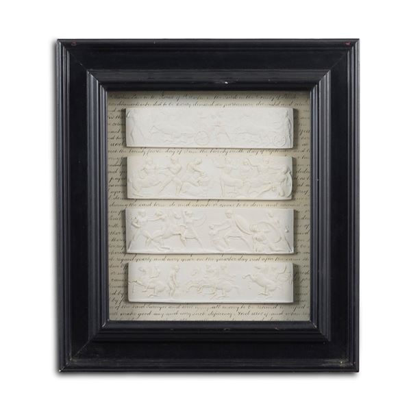 Quattro rilievi di gusto classico in gesso
