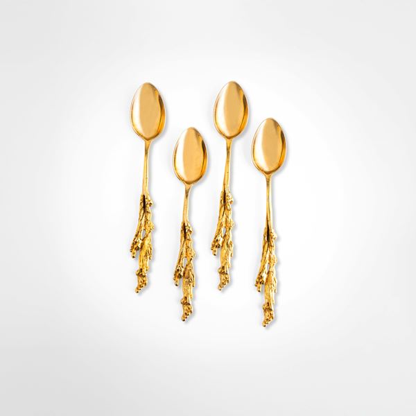 Gabriella Crespi - Quattro cucchiai della serie Gocce Oro