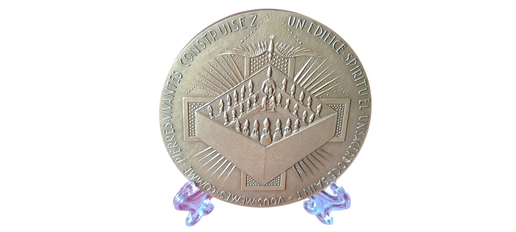 Devigne, Medaglia papale commemorativa della chiusura del Concilio Vaticano II, bronzo, 1965