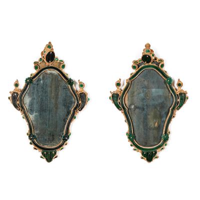 Giuseppe Lorenzo Briati (1686-1772), Coppia di rare specchiere veneziane, nei modi del XVIII-XIX ...