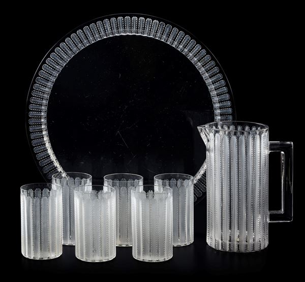 Servizio da aranciata "Jaffa" Francia, Manifattura Lalique, modello del 1931 