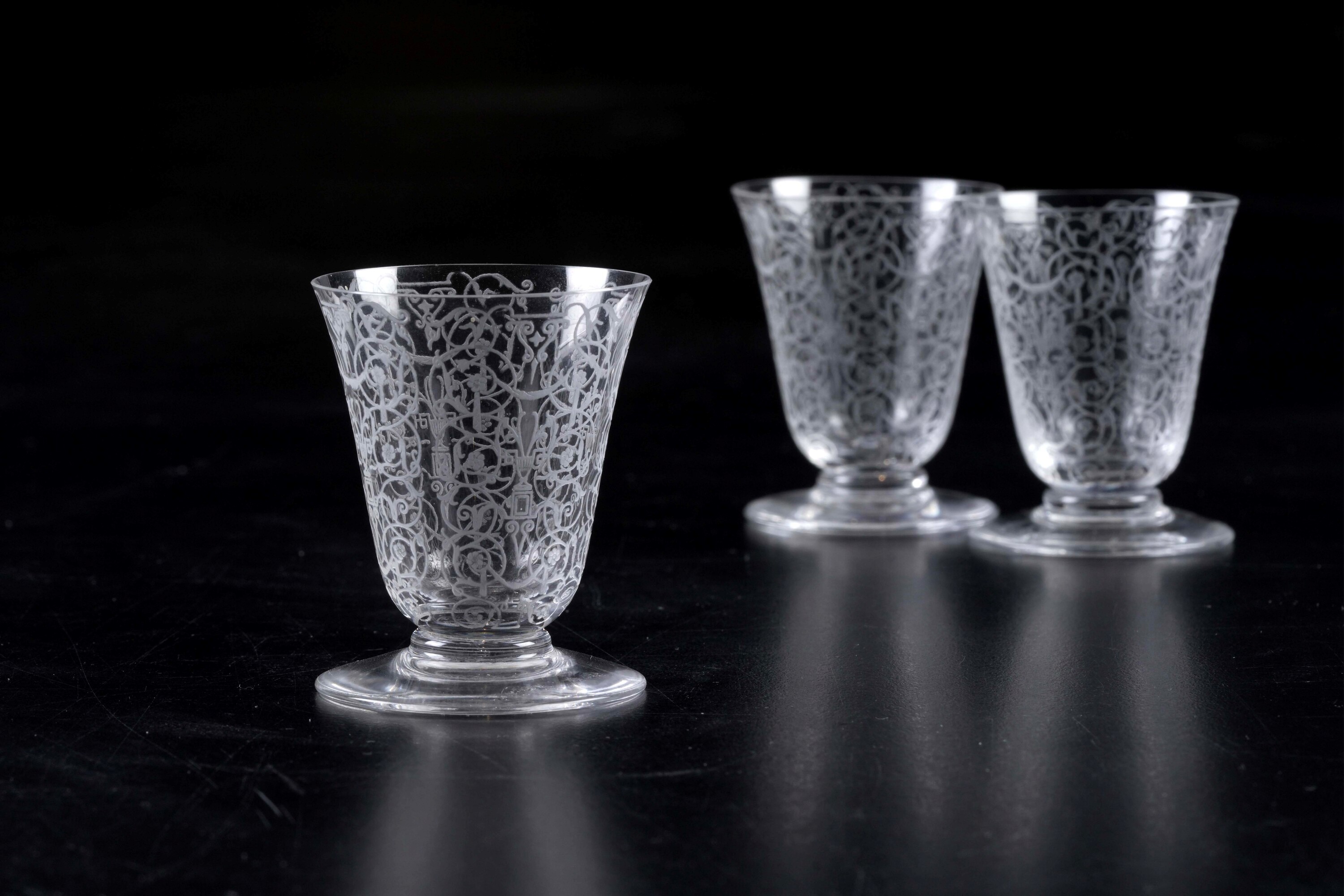Servizio di calici "Michelangelo". Francia, Manifattura Baccarat, XX secolo.