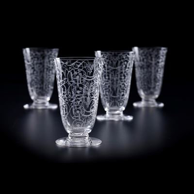 Manifattura Baccarat, Dieci calici “Michelangelo”, cristallo inciso all’acido