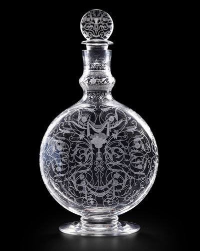 Bottiglia "michelangelo" Francia, Manifattura Baccarat, XX Secolo