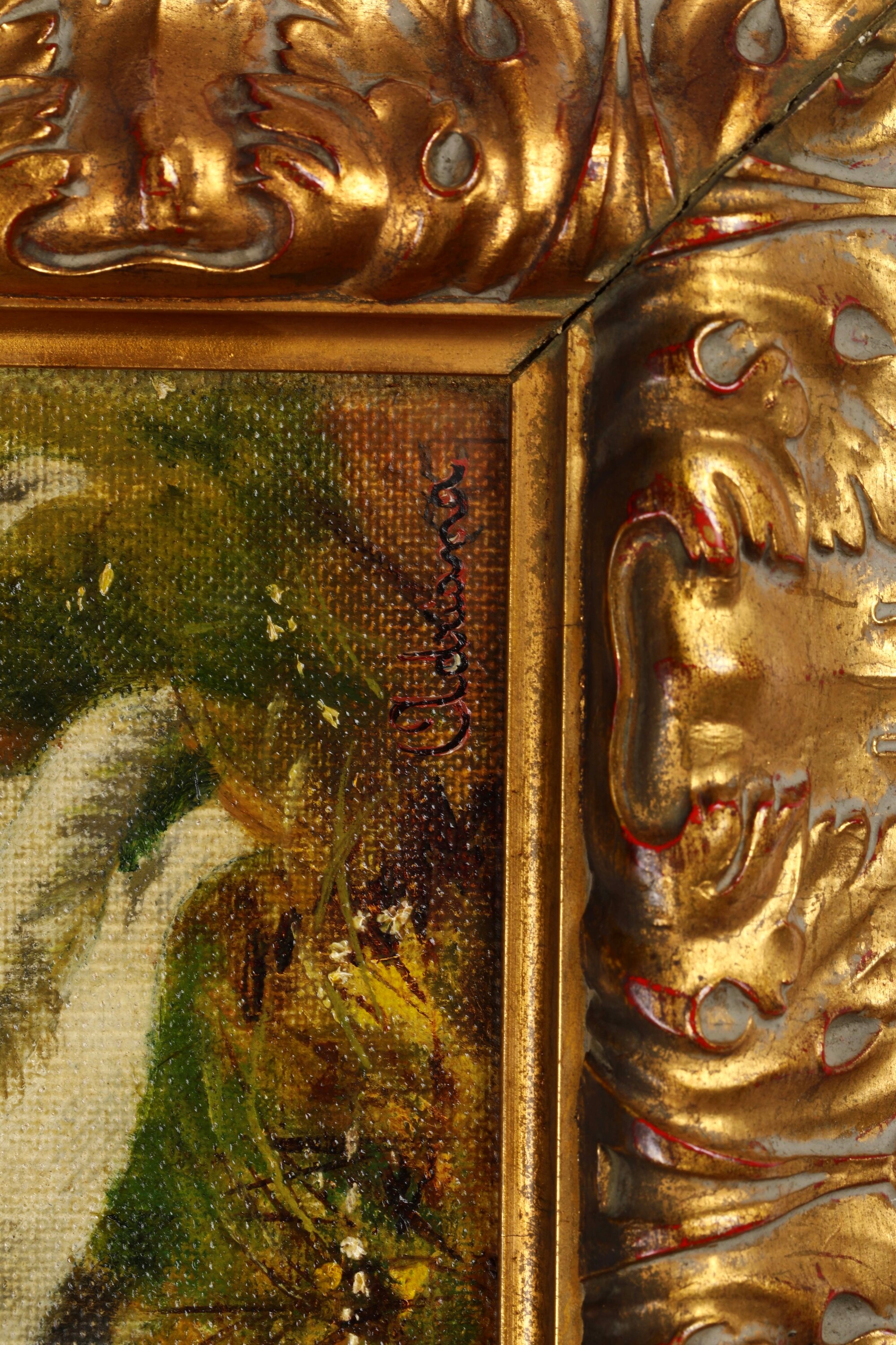 Pittore del XIX-XX secolo, Cani da caccia - olio su tela
