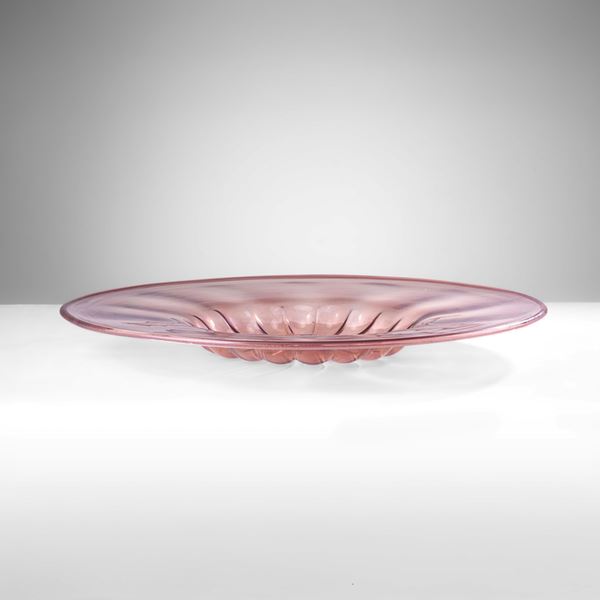 Vittorio Zecchin - Grande centrotavola in vetro di Murano iridato.