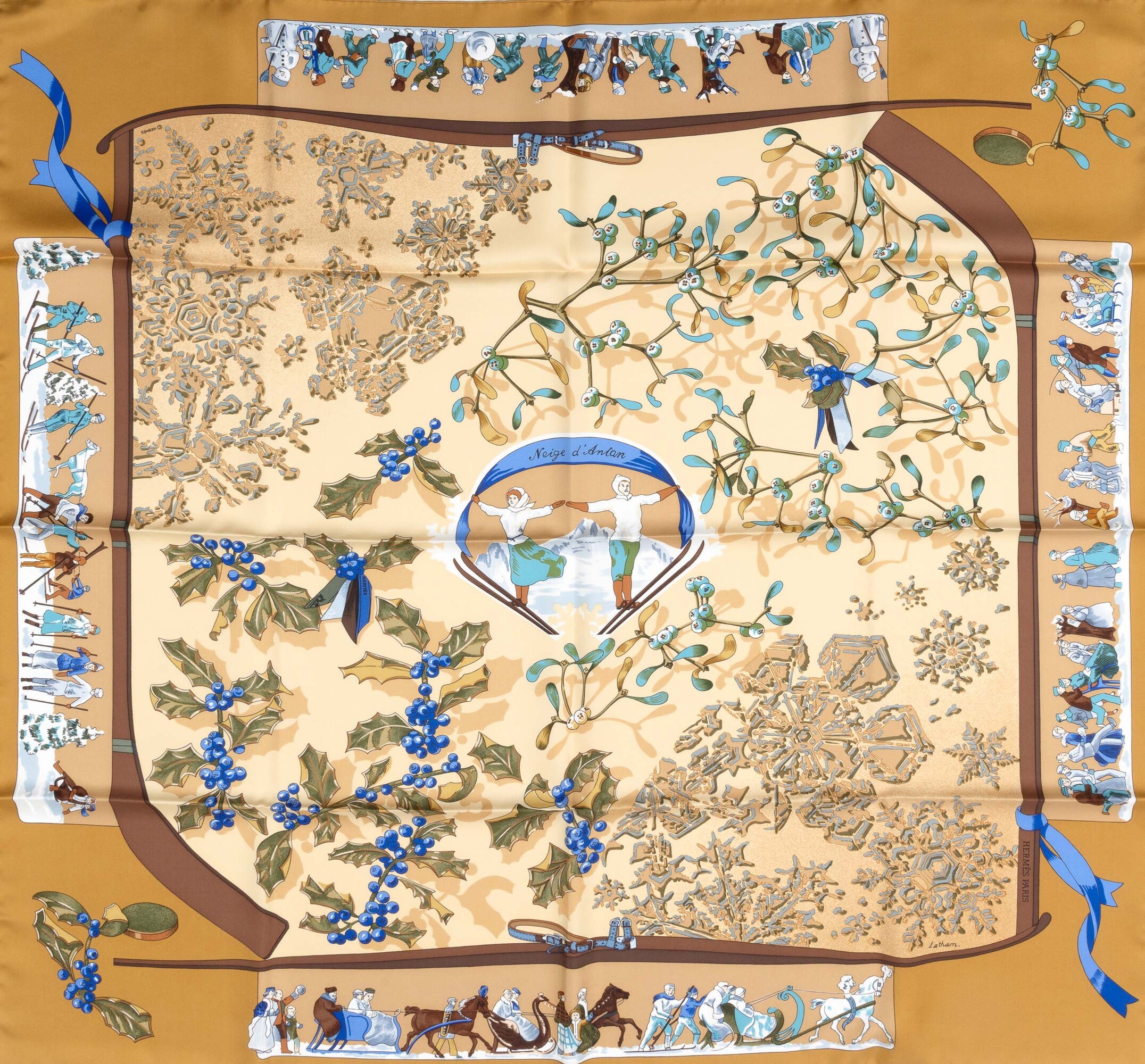 Hermès, Foulard "neige D'antan"