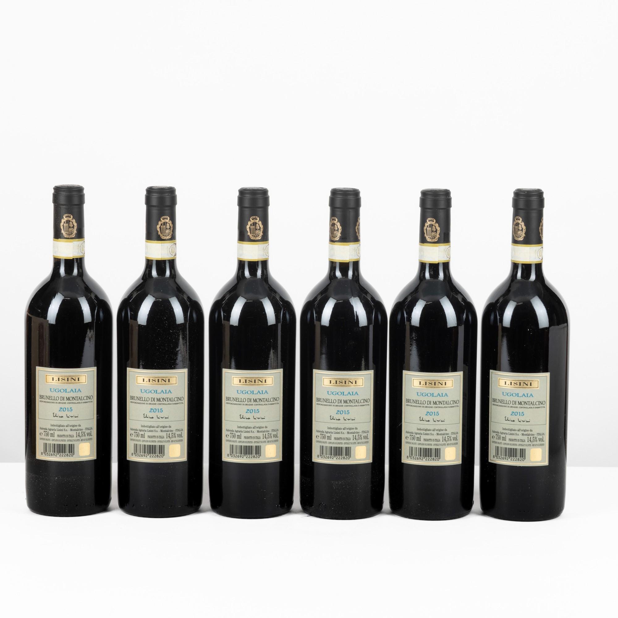 Brunello di Montalcino, Lisini Ugolaia 2015, 6 Bottiglie con Scatola Originale