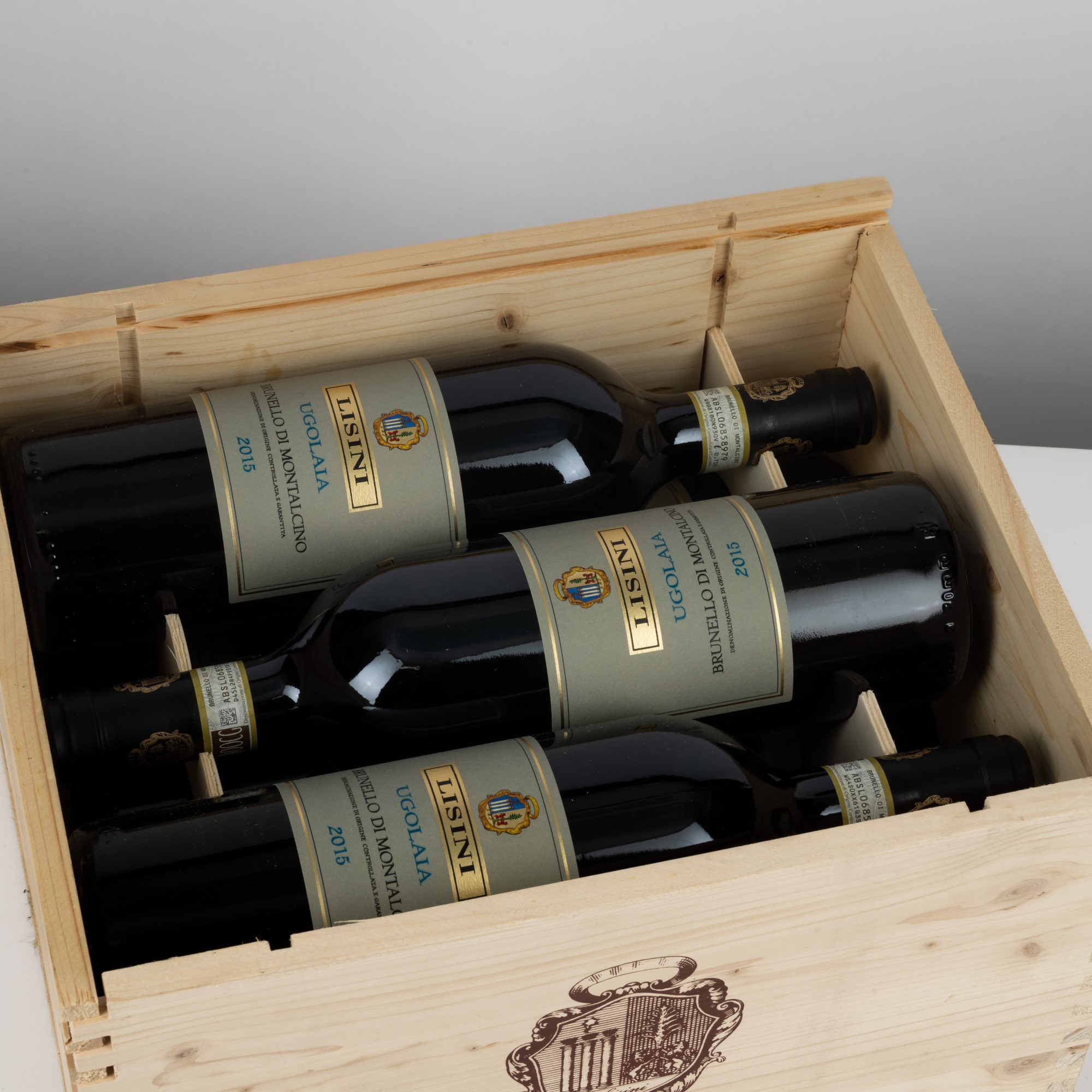 Brunello di Montalcino, Lisini Ugolaia 2015, 6 Bottiglie con Scatola Originale