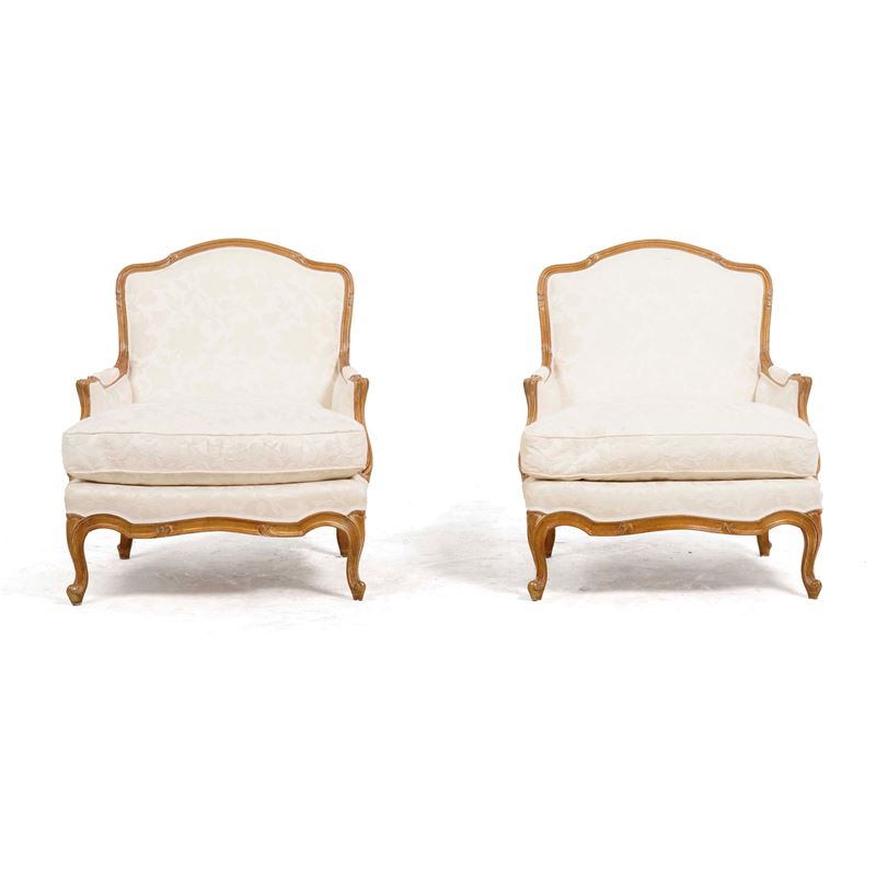 Coppia di bergeres, XX secolo  - Auction Antiques - Cambi Casa d'Aste