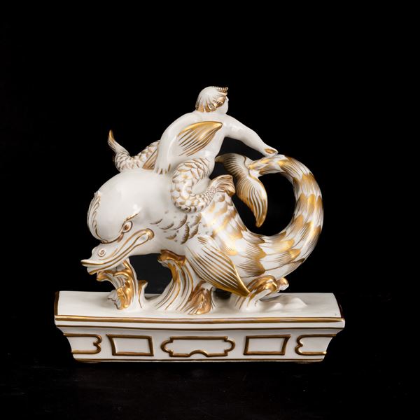 Gio Ponti - Richard Ginori, Sesto Fiorentino 1927 ca Delfino con bimbo