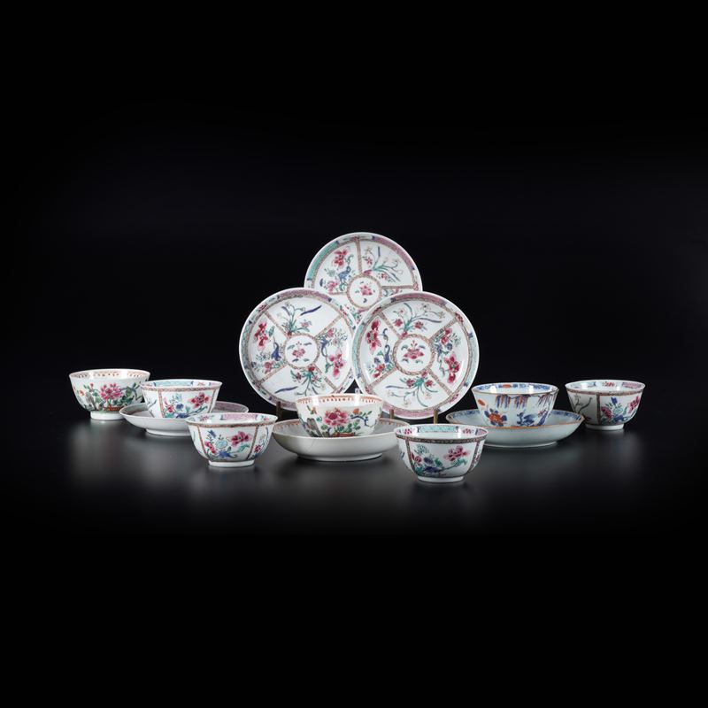 Servizio in porcellana Famiglia Rosa con decori a motivi floreali, Cina, Dinastia Qing, XIX secolo  - Asta Antiquariato - Cambi Casa d'Aste