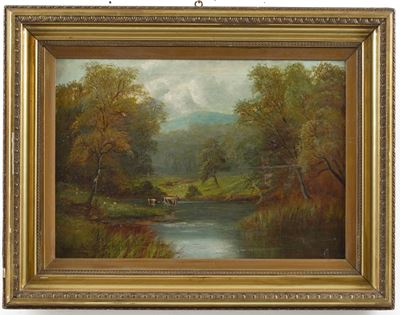 Scuola Inglese, Paesaggio (olio su tela, cm 50x75)