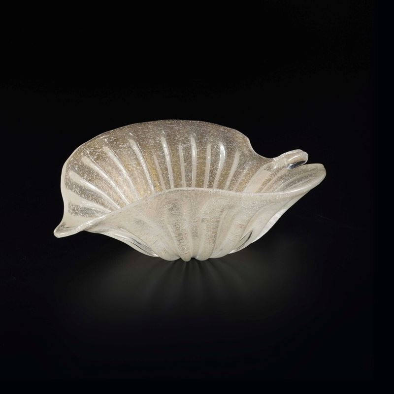 Svuotatasche a forma di foglia in vetro  - Auction Antiques - Cambi Casa d'Aste