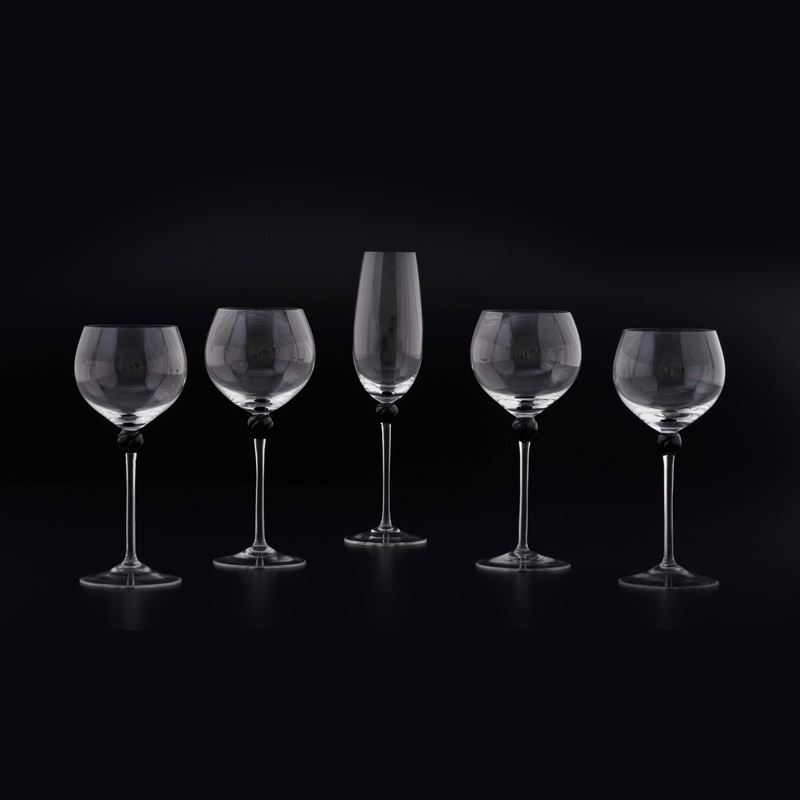 Servizio di calici "2992 Nero". Boemia, XX secolo.  - Auction The Art of the Table - Cambi Casa d'Aste