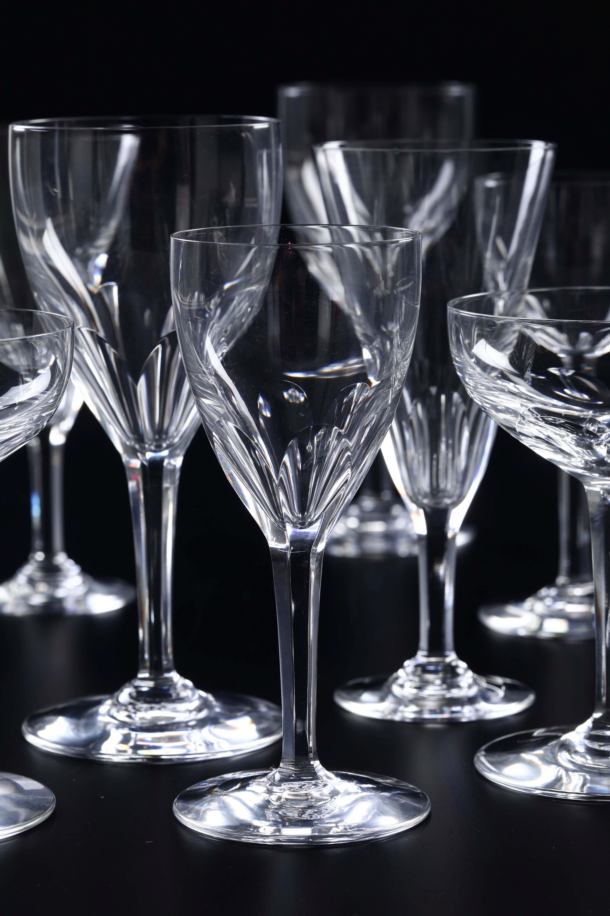 Servizio di Calici “genova” Francia, Manifattura Baccarat, Seconda Metà del XX Secolo