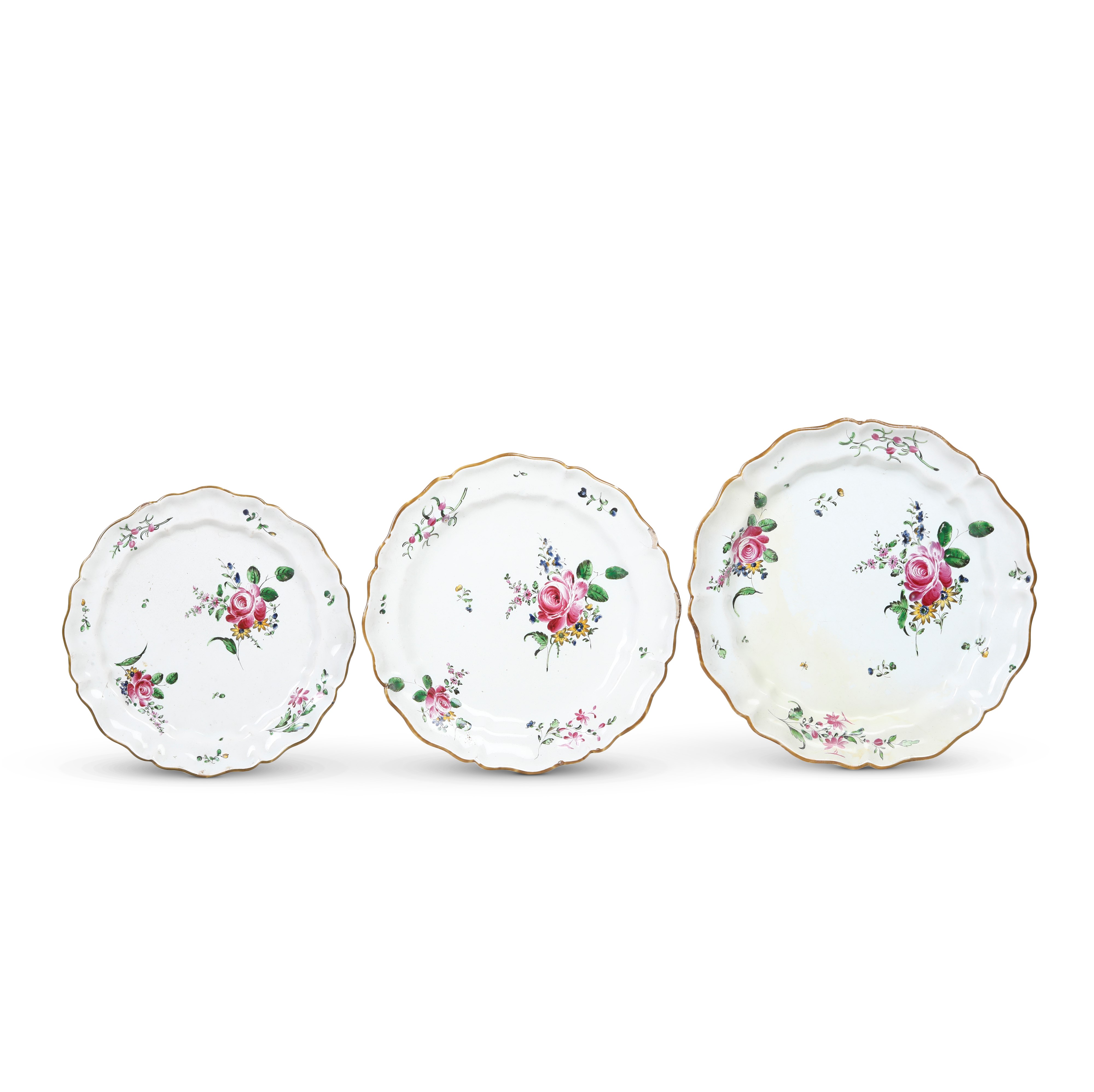 Tre piatti Pesaro, Manifattura Casali e Callegari, seconda metà del XVIII secolo