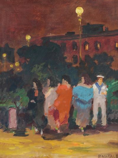 Luci di sera, olio su tavola