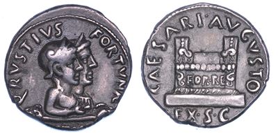 Ottaviano Augusto, Denario, anno 19 a.C., Roma
