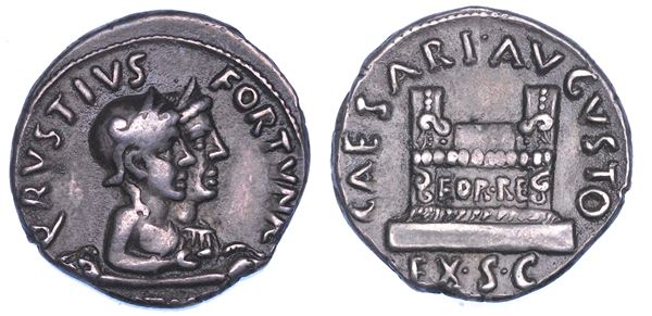 OTTAVIANO AUGUSTO, 27 a.C. - 14 d.C. Denario, anno 19 a.C. Roma.