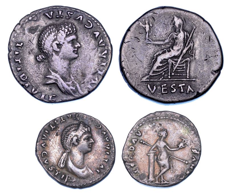 GIULIA TITI (figlia di Tito), 69-79. Lotto di due monete.  - Auction Numismatics - Cambi Casa d'Aste