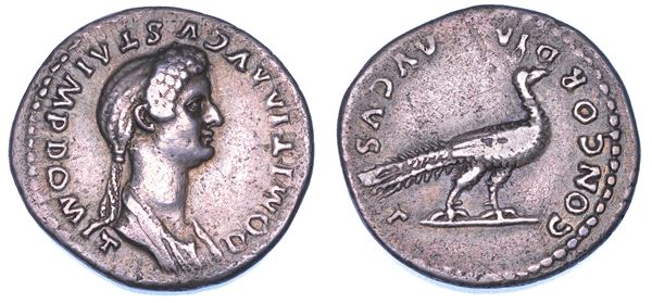 DOMIZIA (moglie di Domiziano), 81-96. Denario, anni 81-84.