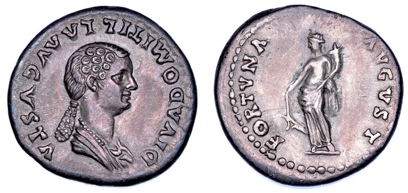 DOMITILLA MINORE (figlia di Vespasiano e sorella di Domiziano), 45-66. Denario anni 82-83.  - Asta Numismatica - Cambi Casa d'Aste