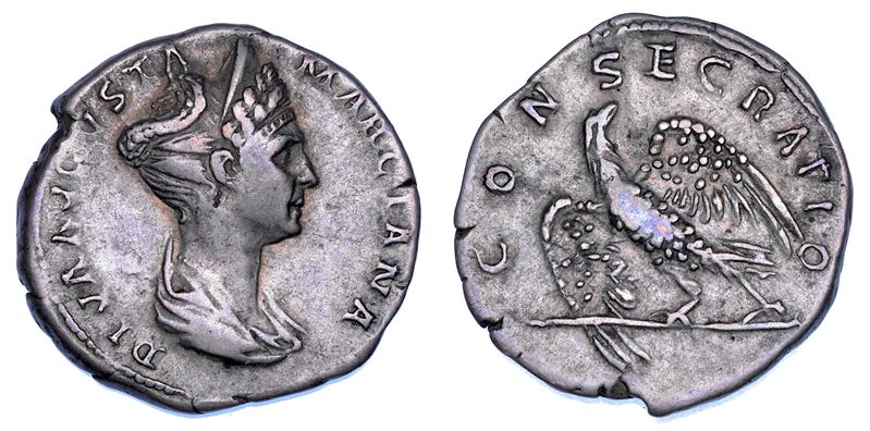 MARCIANA (sorella maggiore di Traiano), 48-112/114. Denario, circa anno 113.  - Auction Numismatics - Cambi Casa d'Aste