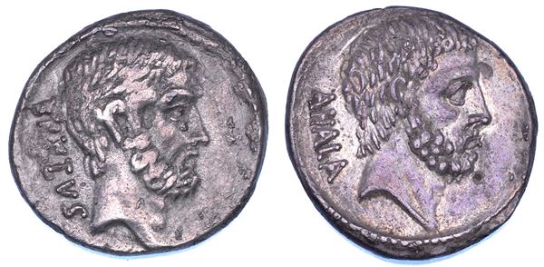 M. IUNIO BRUTO. Denario, anno 54 a.C.