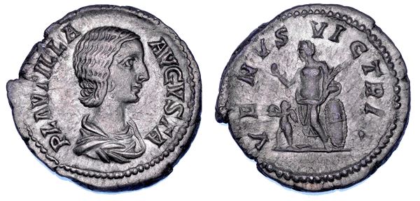 PLAUTILLA (moglie di Caracalla), 202-205. Denario.