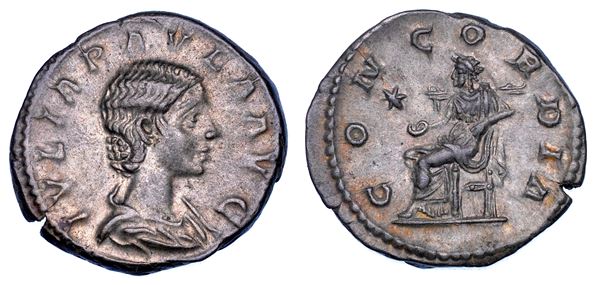 GIULIA PAOLA (prima moglie di Eliogabalo), 219-220. Denario.
