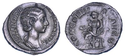 SALL BARBIA ORBIANA, Denario, anno 225 d.C.