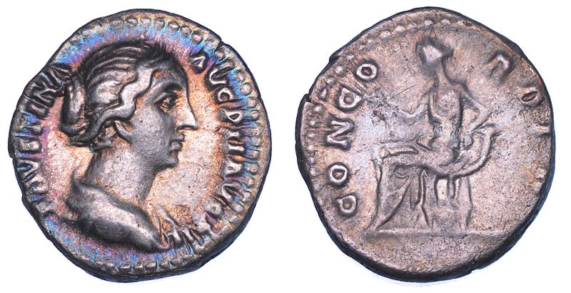 FAUSTINA II (Moglie di Marco Aurelio), 147-176. Denario.  - Asta Numismatica - Cambi Casa d'Aste