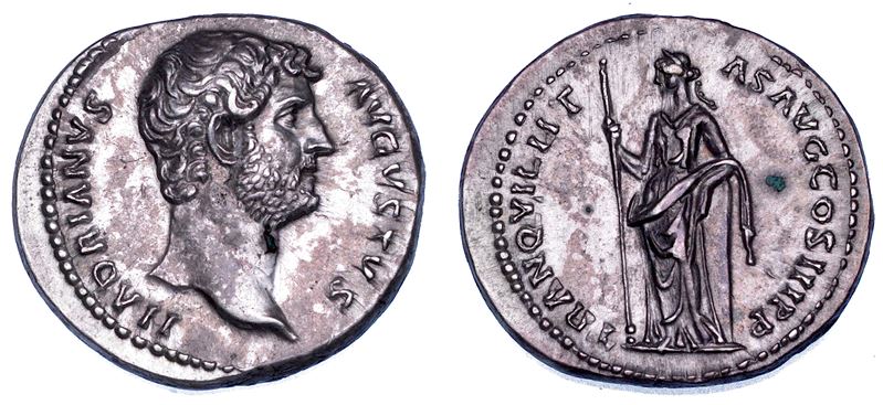 ADRIANO, 117-138. Denario, anni 129-130.  - Auction Numismatics - Cambi Casa d'Aste