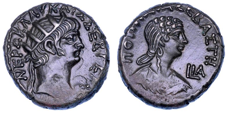 NERONE E POPPEA, 54-68. Tetradracma. Alessandria.  - Auction Numismatics - Cambi Casa d'Aste