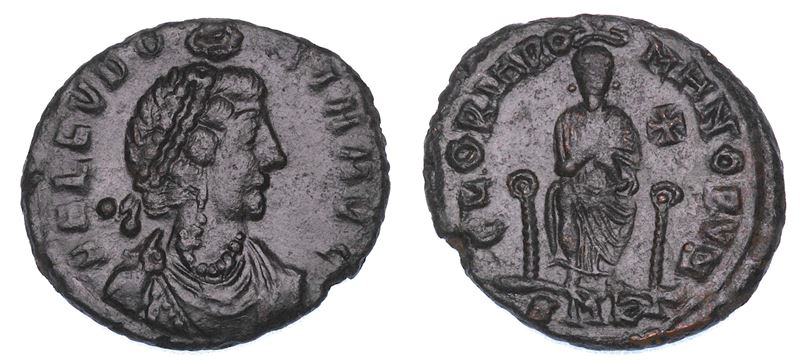 ELIA EUDOXIA (moglie di Arcadio), 395-404. Nummus. Cyzico.  - Auction Numismatics - Cambi Casa d'Aste