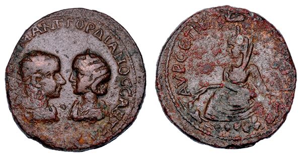 GORDIANO III E TRANQUILLINA, 241-244. Bronzo, anno 243. Singara (Mesopotamia).