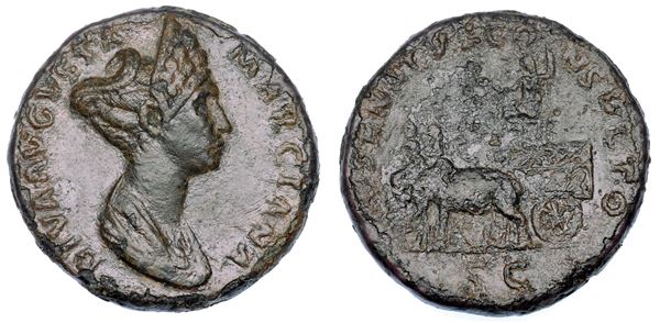 MARCIANA (sorella maggiore di Traiano), 48-112/114. Sesterzio, anni 115-117.