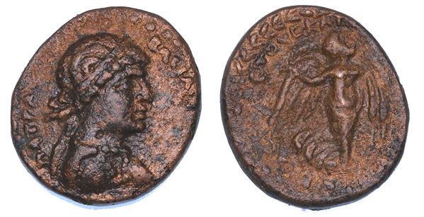 CLEOPATRA, 52-30 a.C. Bronzo, anni 32-31 a.C. Celesiria.