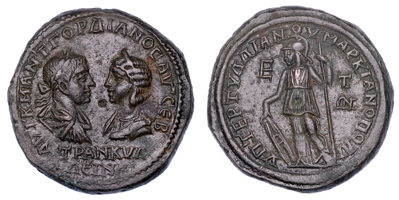 GORDIANO III E TRANQUILLINA, 241-244. Bronzo. Marcianopoli.  - Auction Numismatics - Cambi Casa d'Aste