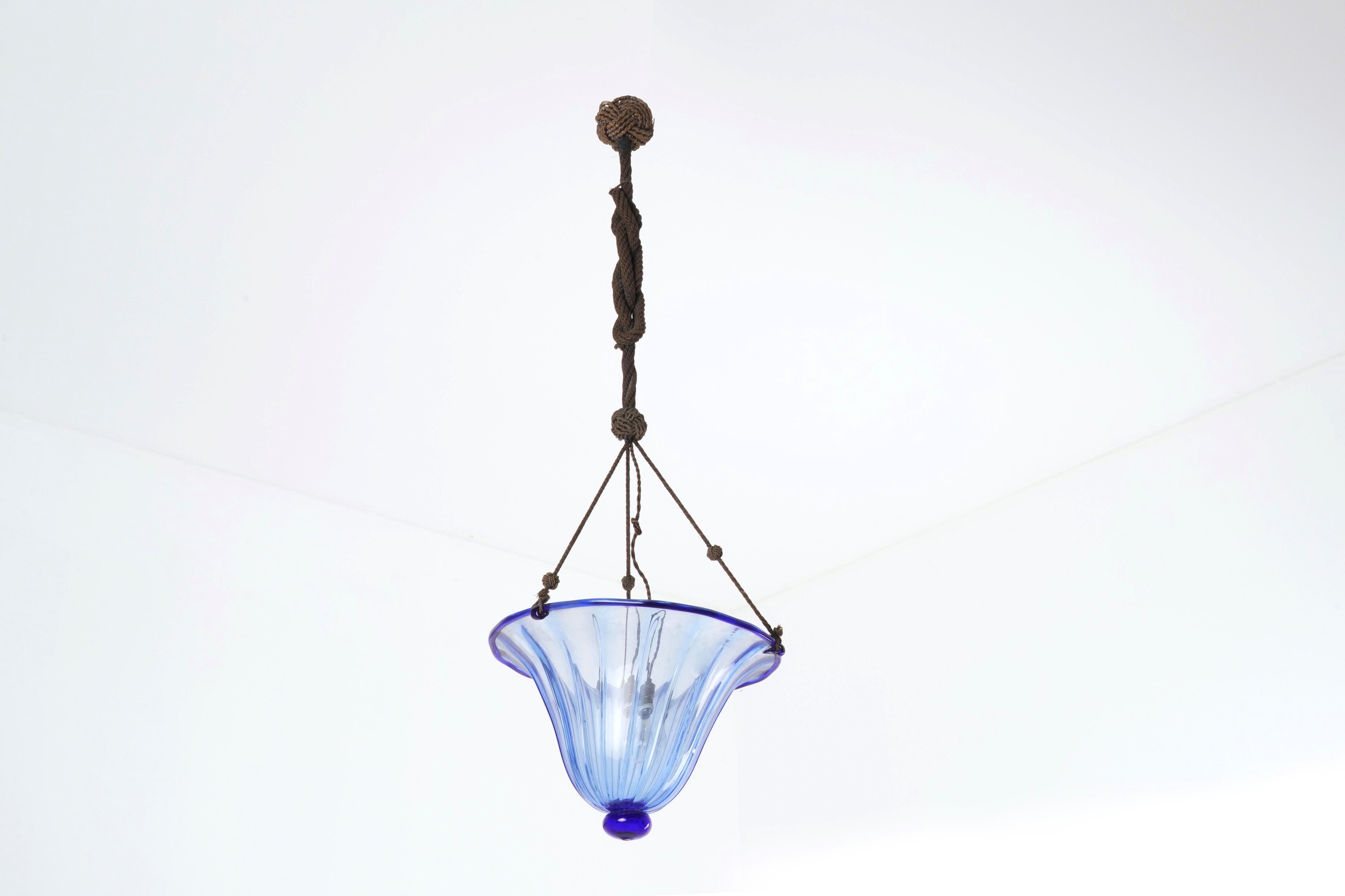 Due Lampadari Diversi in Vetro. XX Secolo