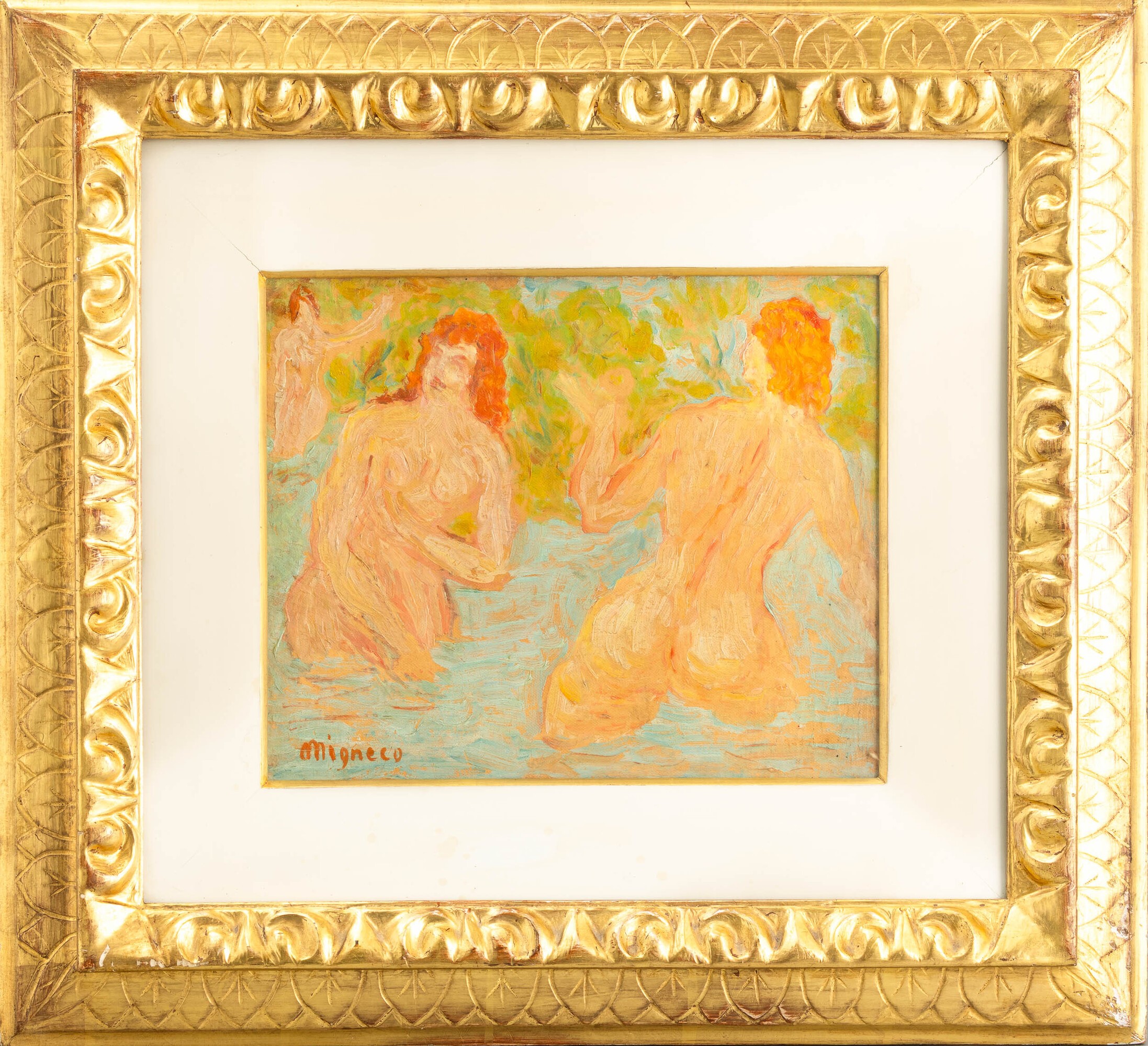 Giuseppe Migneco - Le bagnanti, olio su tavola, 1938