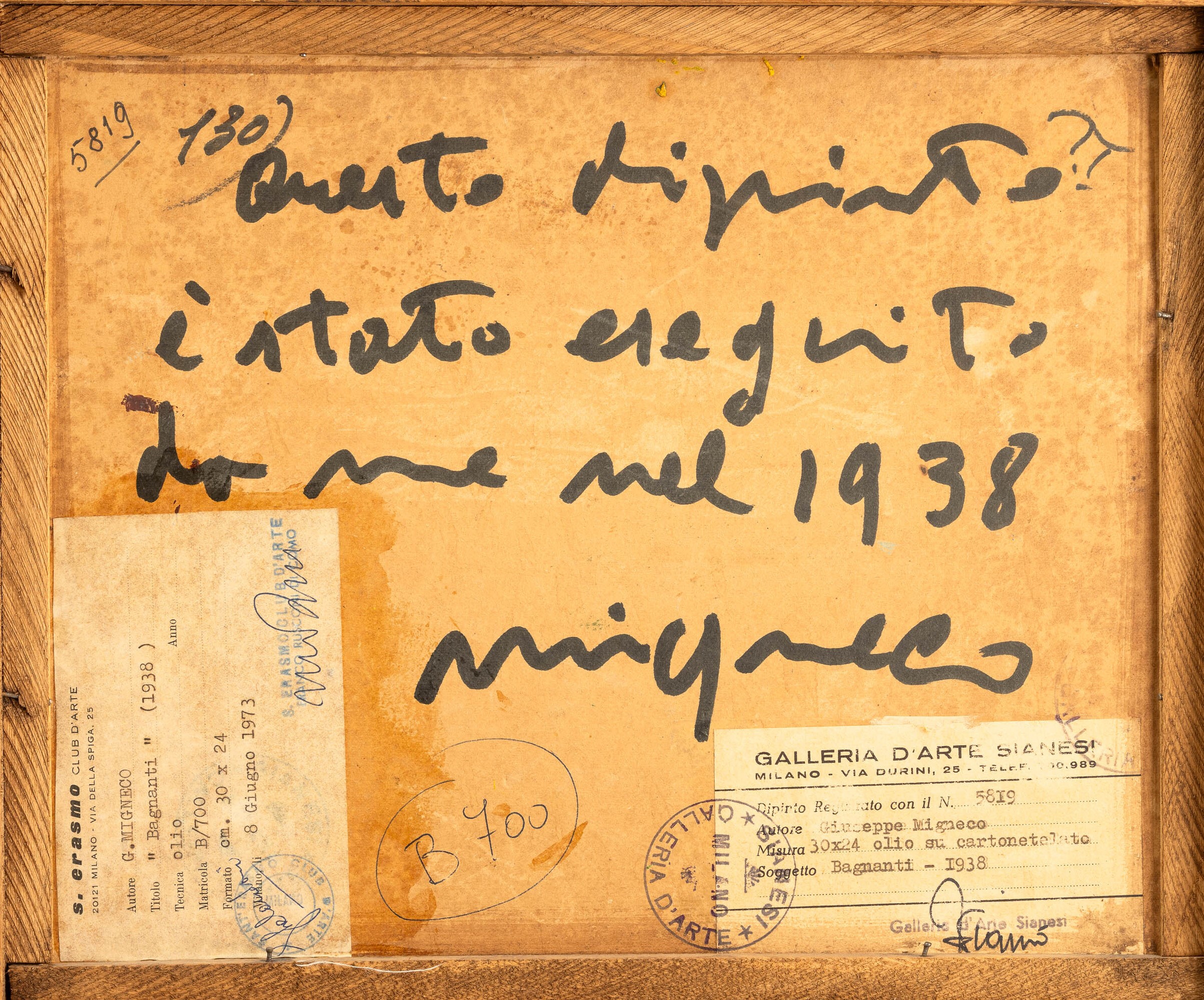 Giuseppe Migneco - Le bagnanti, olio su tavola, 1938