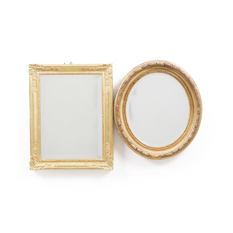 Due specchiere dorate, XIX-XX secolo  - Auction Antiques - Cambi Casa d'Aste