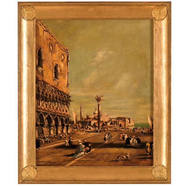 Pittore del XX secolo Veduta di piazza San Marco