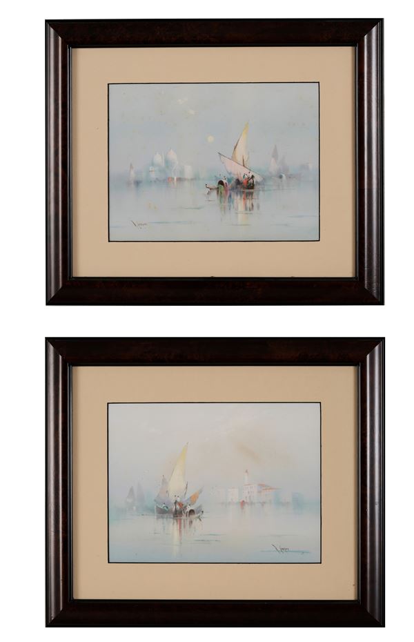 R. Cooper Coppia di vedute di Venezia