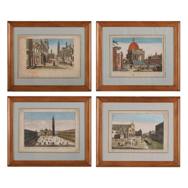 Quattro stampe con vedute di Venezia, Francia