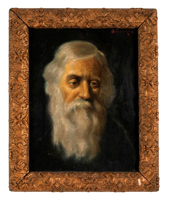 Pittore del XIX-XX secolo Ritratto di anziano con barba